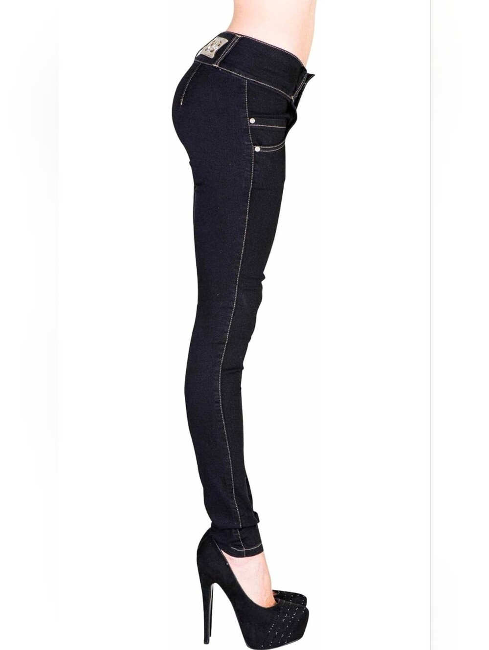 Virgin Only Women’s Black Skinny Jeans - Stretch High-Rise Size 3